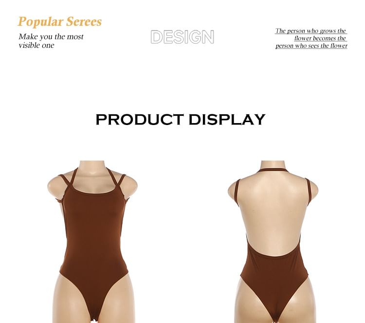 Scoop Neck Spaghetti Strap Bodysuit