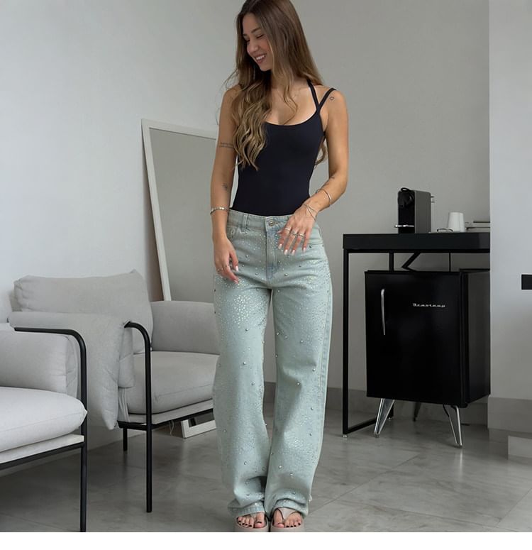 Scoop Neck Spaghetti Strap Bodysuit