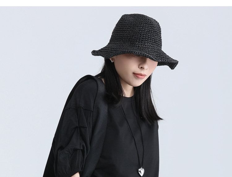 Plain Paneled Tee with Elbow-Length Sleeves and Crew Collar