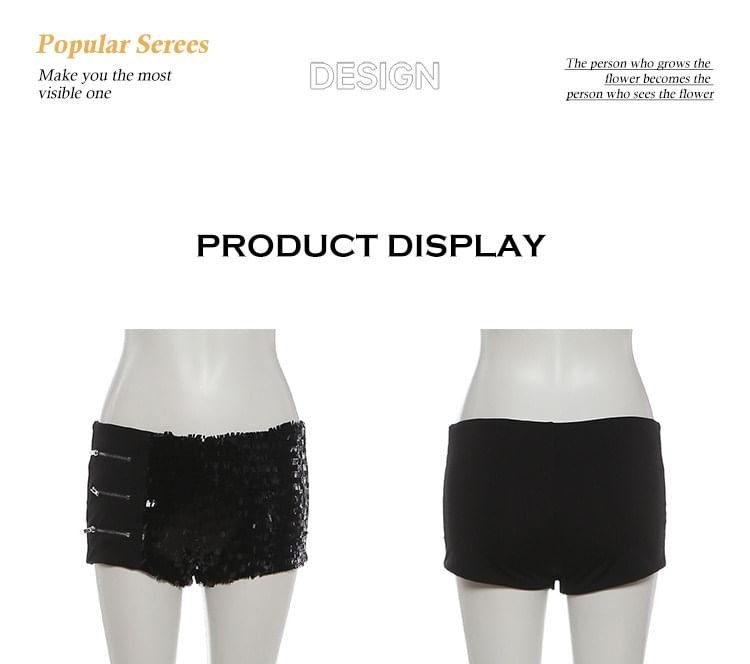 Halter Mock Neck Sequin Top