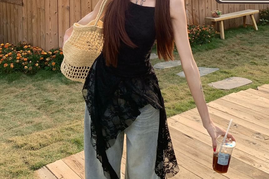 Asymmetrical Lace Camisole