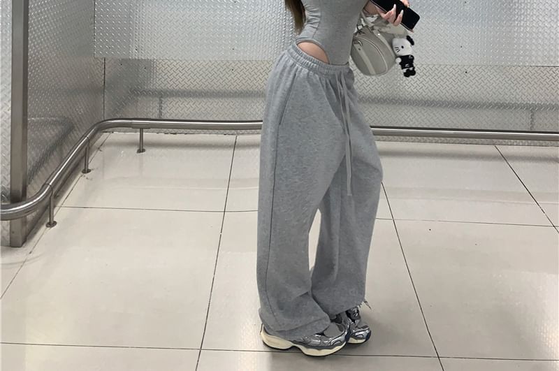 Strappy Padded Bodysuit & Drawstring Sweatpants Set