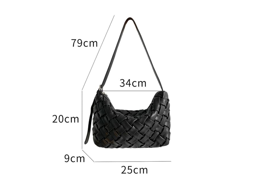 Woven Plain Shoulder Bag