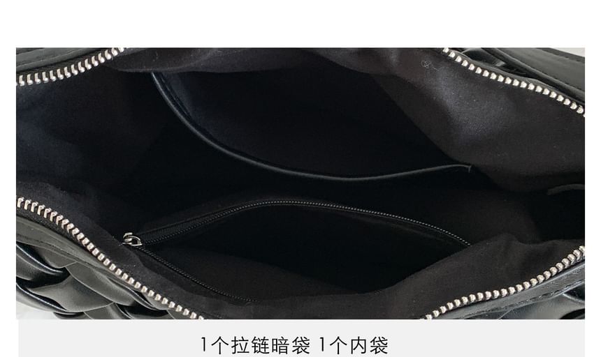 Woven Plain Shoulder Bag