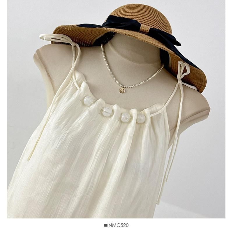 Spaghetti Strap Plain Ruffle Maxi Sundress