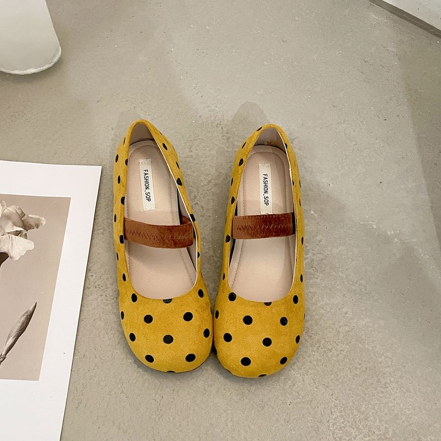 Polka Dot Faux Leather Mary Jane Hidden Wedge Pumps