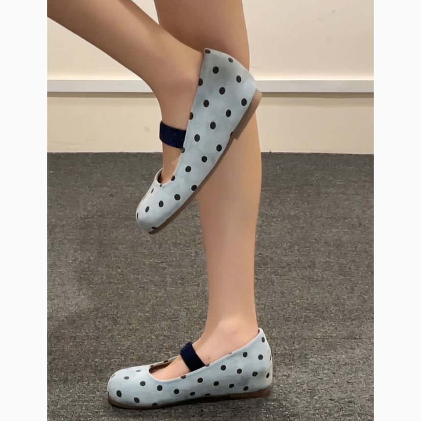 Polka Dot Faux Leather Mary Jane Hidden Wedge Pumps