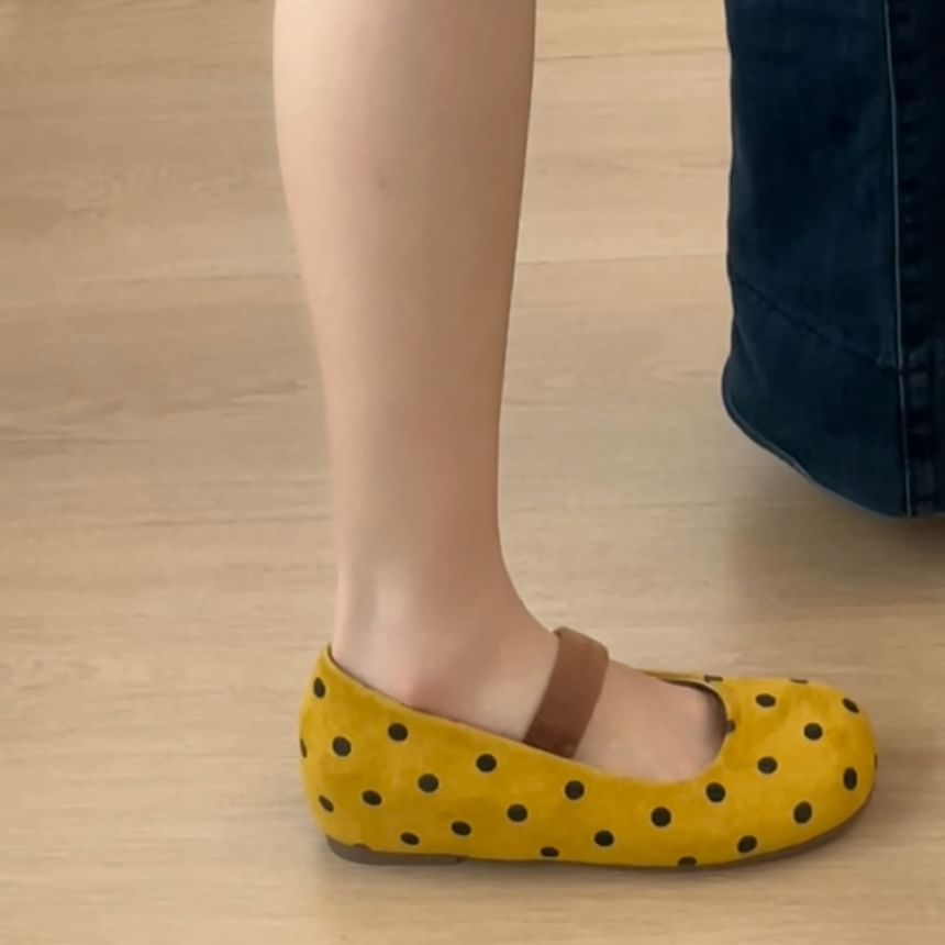 Polka Dot Faux Leather Mary Jane Hidden Wedge Pumps