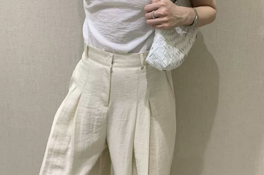 Twisted V-Neck Cap-Sleeve Tee