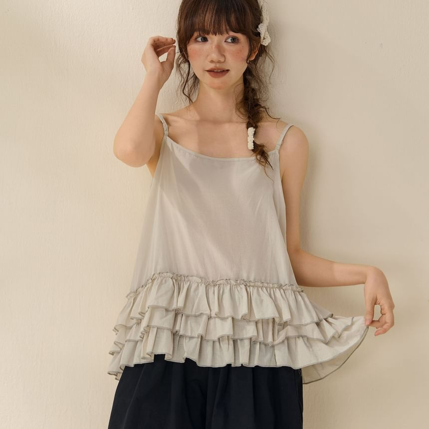 Simple Ruffled Camisole Top