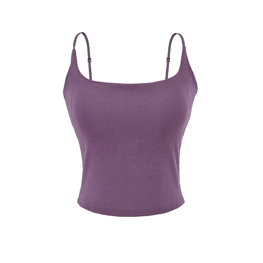 Scoop Neck Crop Camisole with Spaghetti Straps