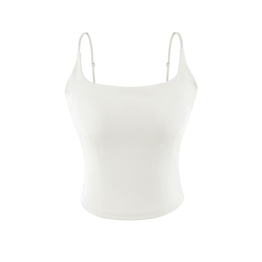 Scoop Neck Crop Camisole with Spaghetti Straps