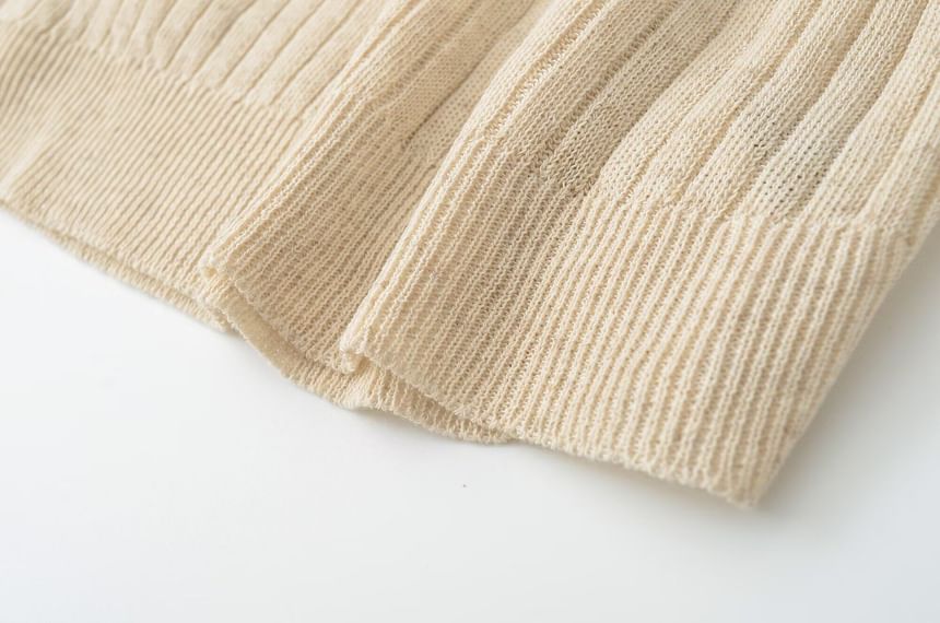 Round Neck Ribbed Knit Sleeveless Top