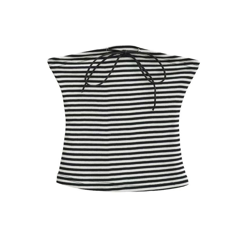 Striped Sleeveless Crop Tube Top