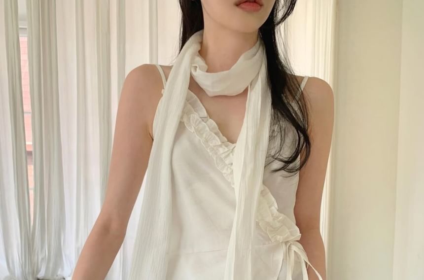 Asymmetrical Wrap Camisole Top with Sash Set