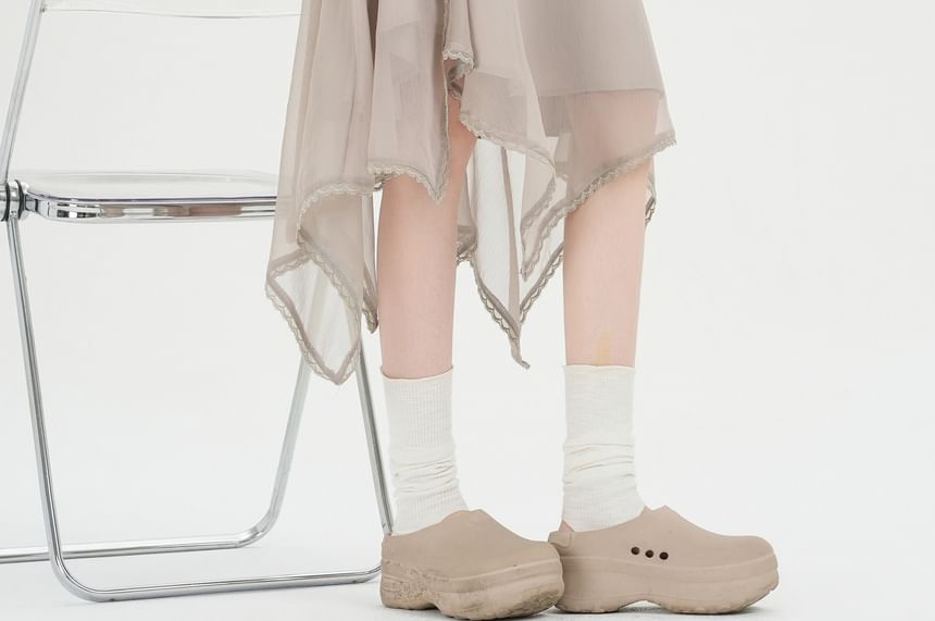 High Waist Asymmetrical Sheer A-Line Skirt