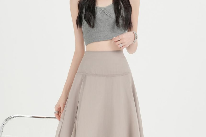 High Waist Asymmetrical Sheer A-Line Skirt