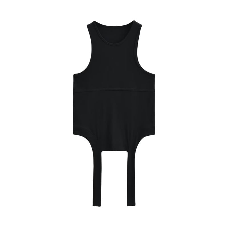 Slim Fit Crew Neck Crop Tank Top