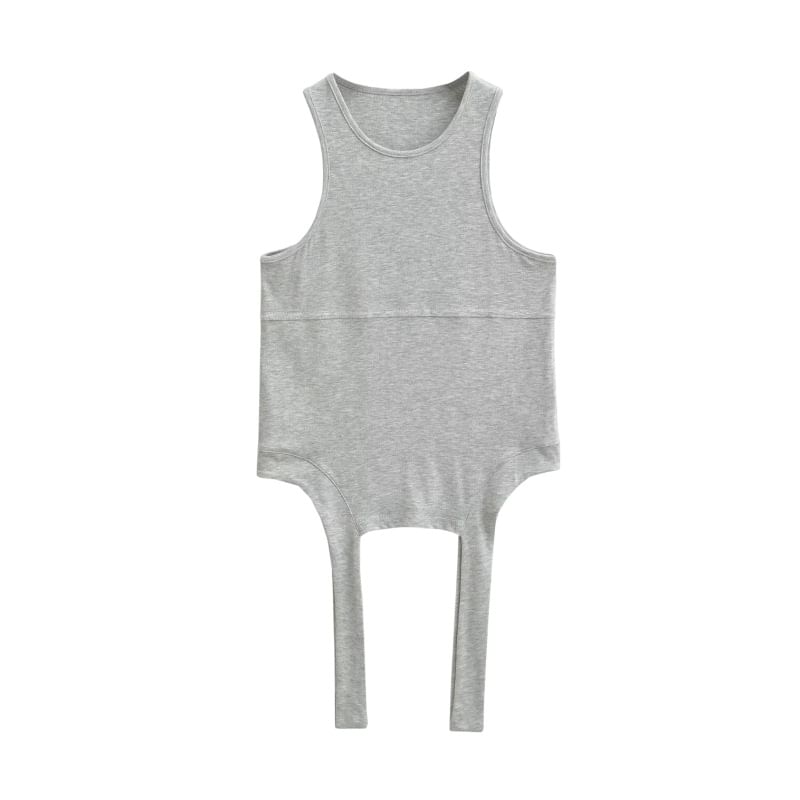 Slim Fit Crew Neck Crop Tank Top