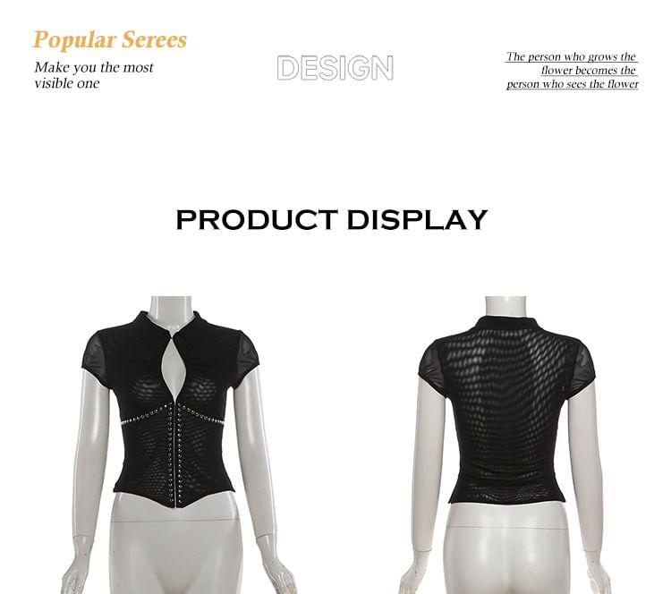 Cutout Cropped Top and Faux Leather Mini Skirt Set