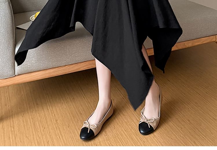 High Waist Plain Asymmetrical Midi A-Line Skirt