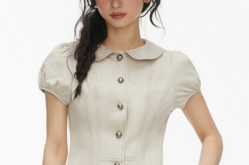 Collared Crop Blouse & Mini Tiered Skort