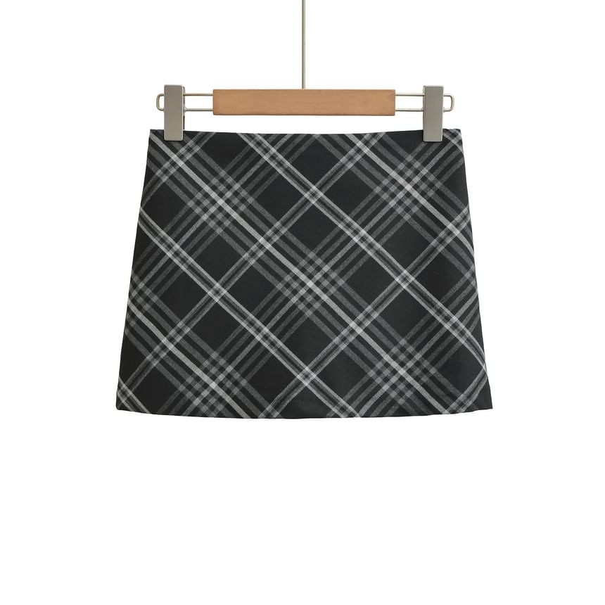 High Waist Button-Up Mini Pencil Skirt