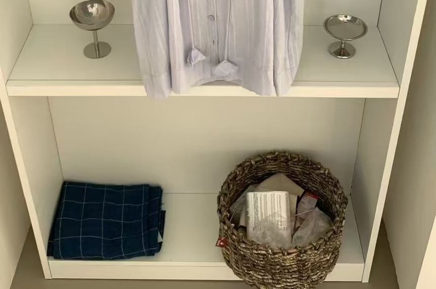 Short-Sleeve Frill Trim Button-Up Plain Blouse