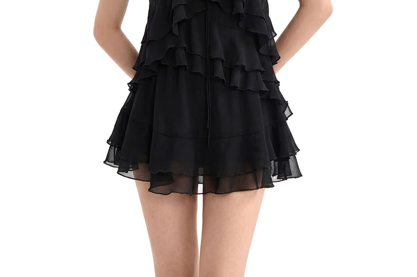 Ruffled Front Tie Camisole Top