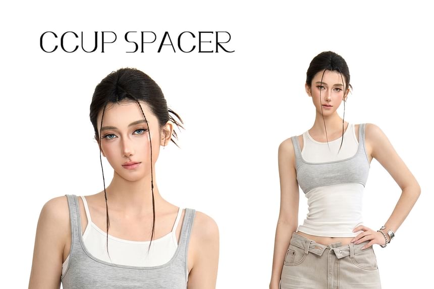 Round Neck Plain Tank Top & Square Neck Crop Tank Set