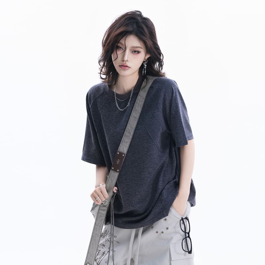 Crew Neck Oversized Short-Sleeve T-Shirt
