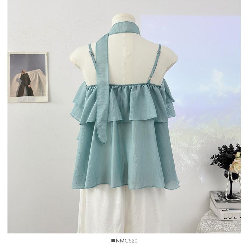 Scoop Neck Ruffled Camisole Top