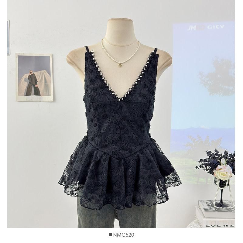 V-Neck Lace Flow Camisole Top