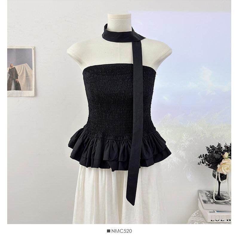 Strapless Smocked Flow Top & Twilly Set