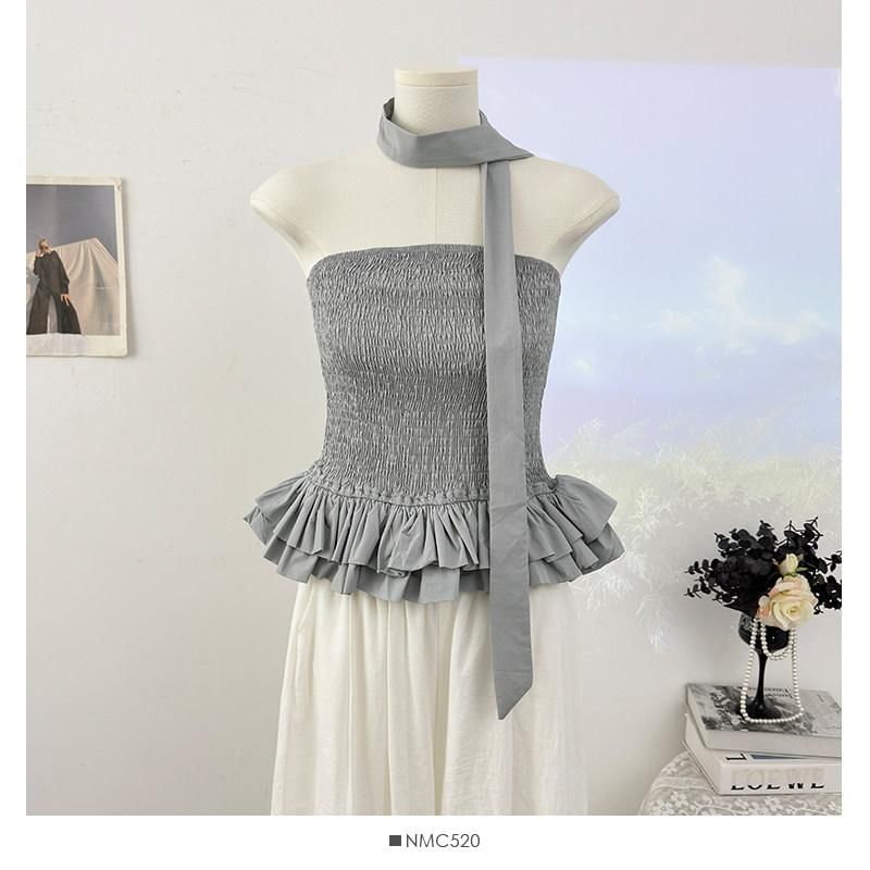 Strapless Smocked Flow Top & Twilly Set