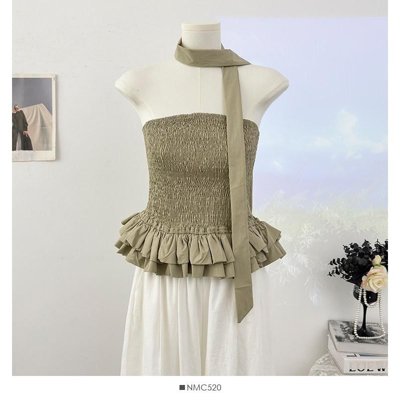 Strapless Smocked Flow Top & Twilly Set