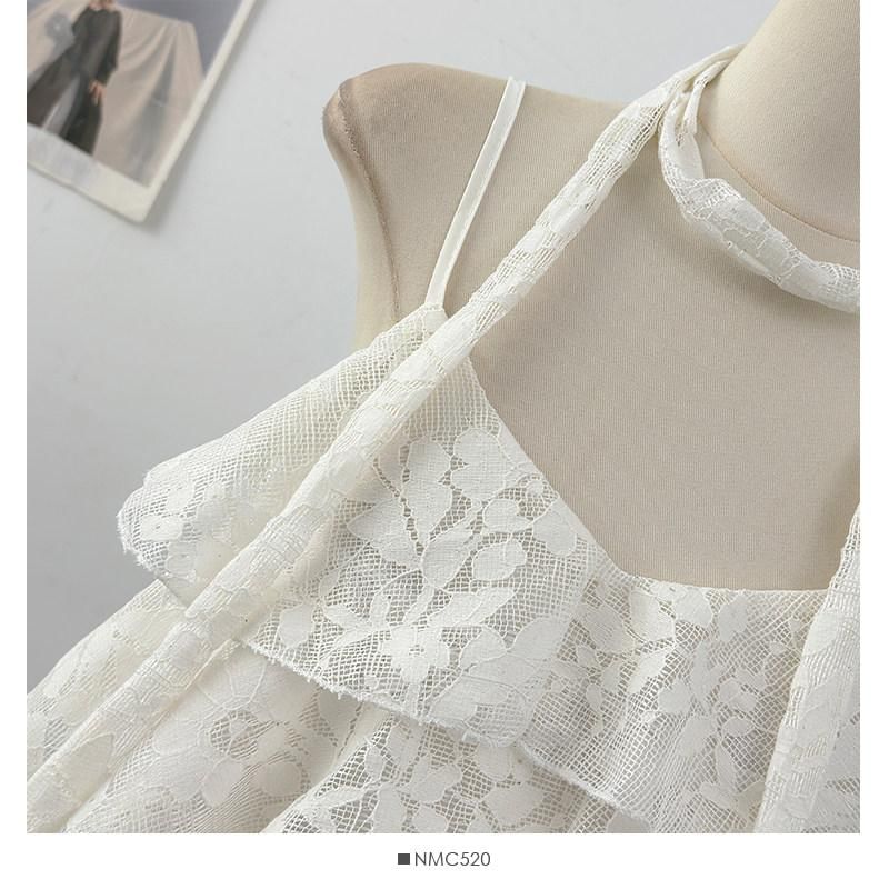 V-Neck Lace Camisole Top & Twilly Set
