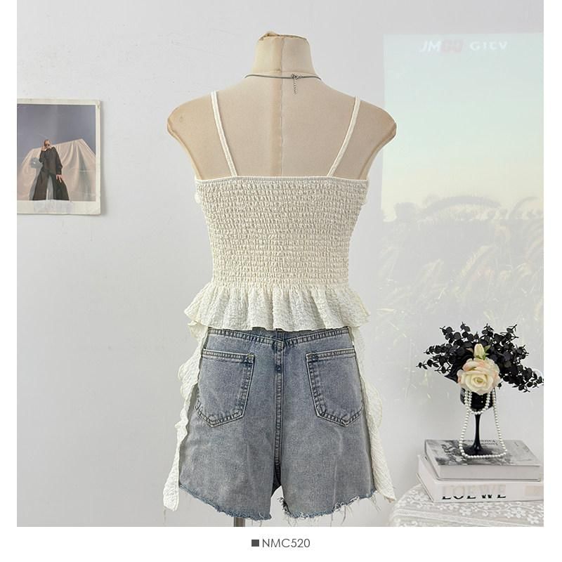 Floral Accent Ruffled Camisole Top