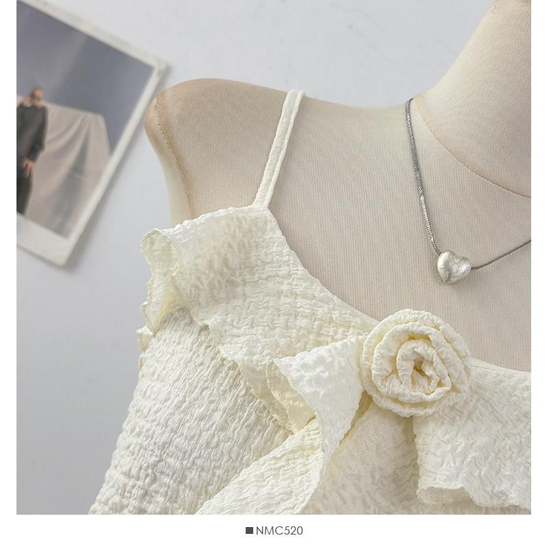 Floral Accent Ruffled Camisole Top