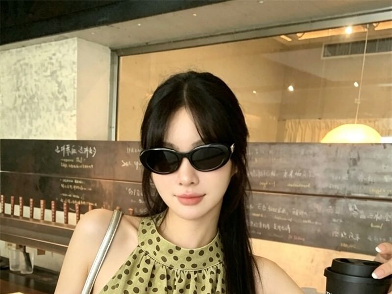 Halter Polka Dot Asymmetrical Blouse