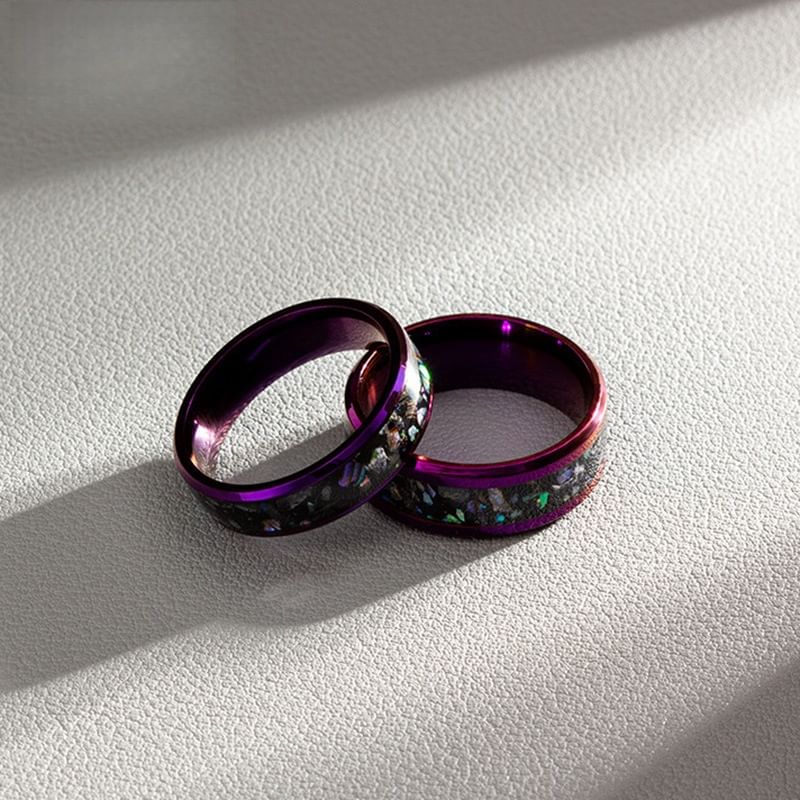 Couple Matching Shell Inlay Ring