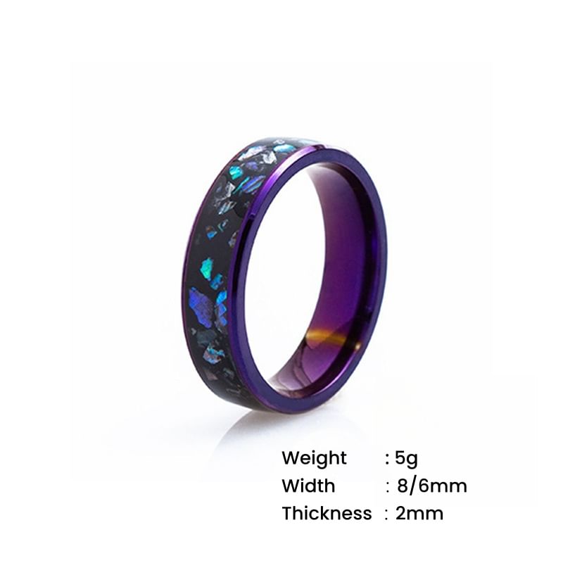 Couple Matching Shell Inlay Ring