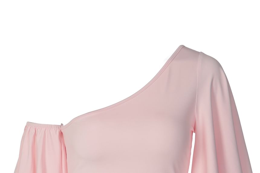 Cold Shoulder Bell Sleeve Slim-Fit T-Shirt