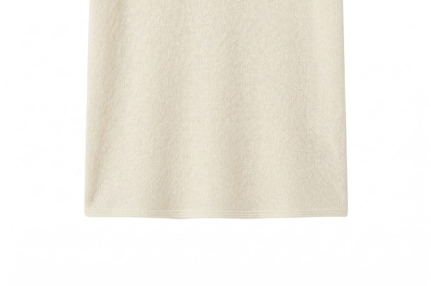 Short Sleeve Crew Neck Perforated Knit Top