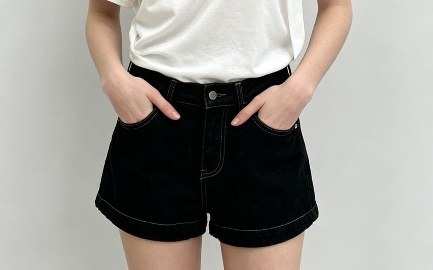 Cold Shoulder Knotted Plain Slim-Fit Short Sleeve T-Shirt