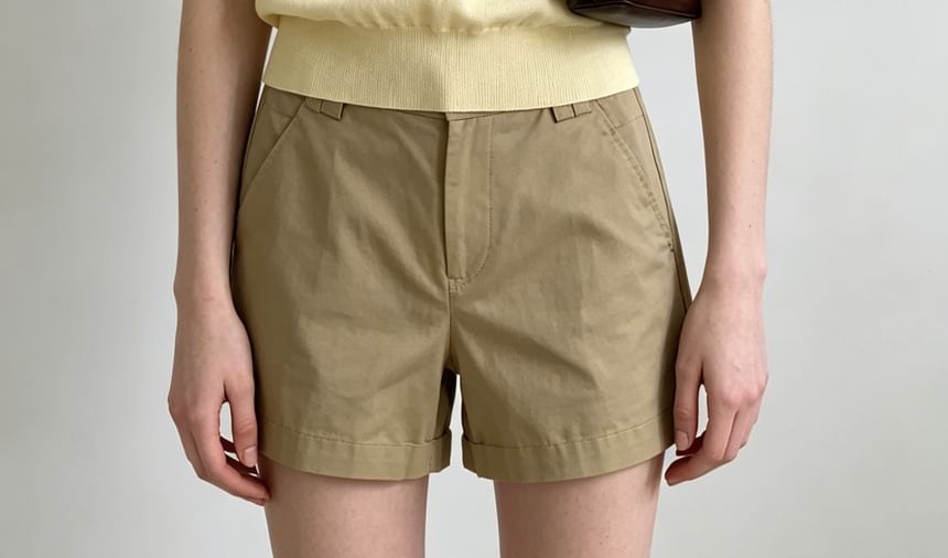 Knitted Plain Short Sleeve Polo Top