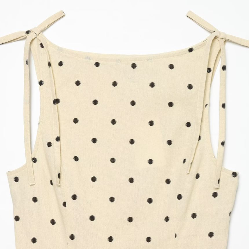 Sleeveless Striped Blouse Polka Dot Blouse Mid Rise Shorts