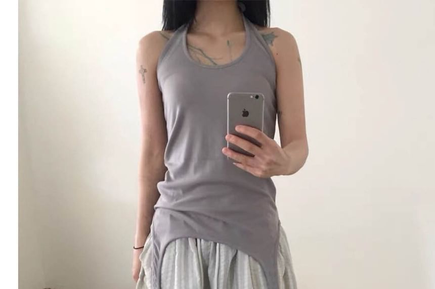 Fringed Halter Neck Sleeveless Top