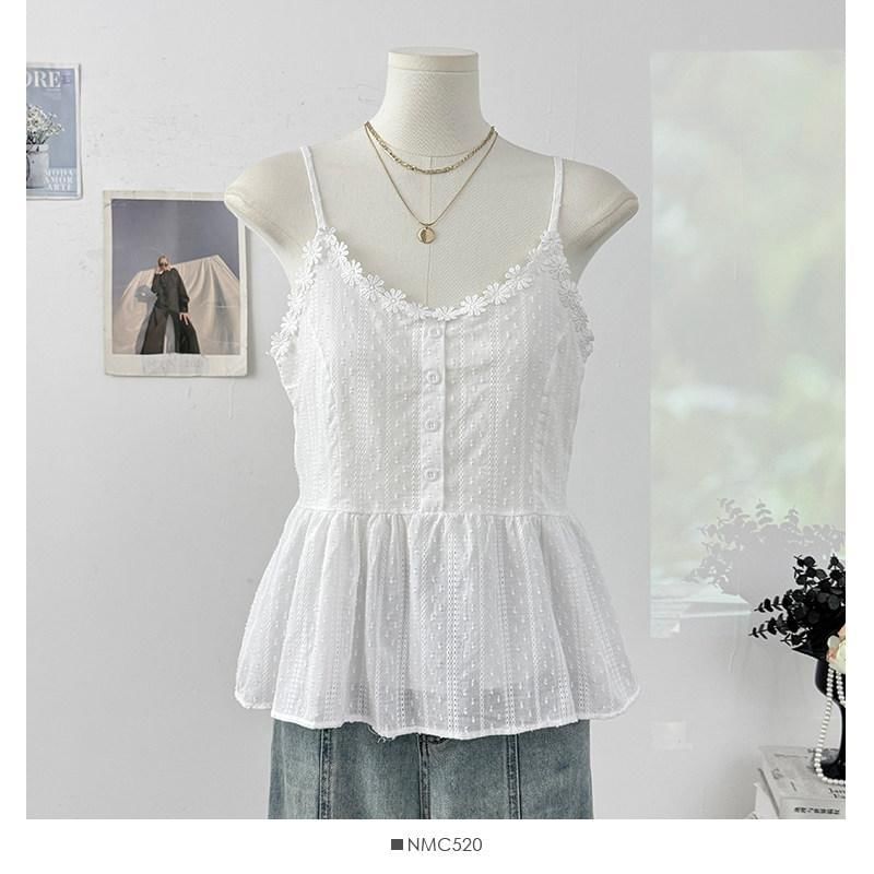 Flowy Lace Trim V-Neck Camisole Top