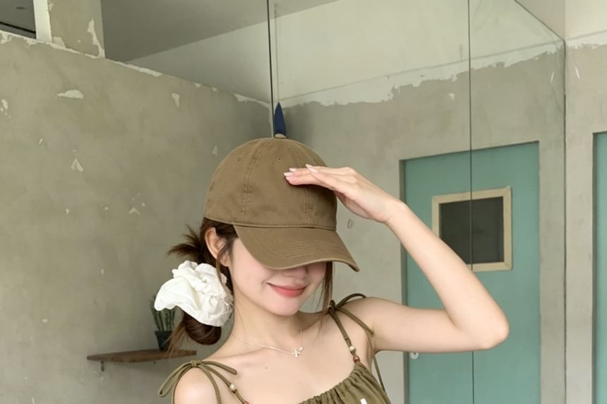 Tie-Shoulder Shirred Camisole Top